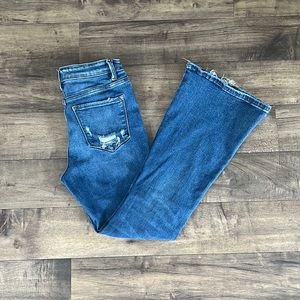 Flying Monkey Jeans - Deep Blue - Ripped - Bootcut/Flare - High Rise - Size 27